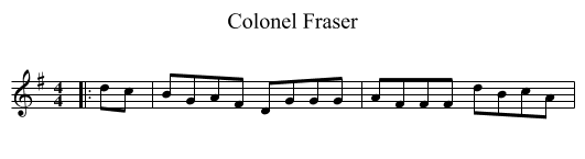 Colonel Fraser - staff notation