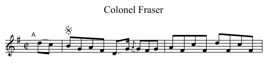 Colonel Fraser - staff notation