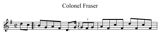 Colonel Fraser - staff notation