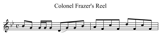 Colonel Frazer's Reel - staff notation
