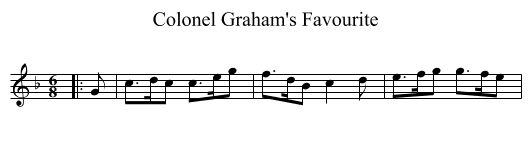 Colonel Graham's Favourite - staff notation