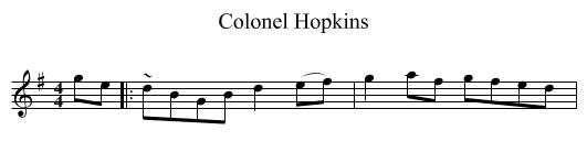 Colonel Hopkins - staff notation