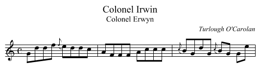 Colonel Irwin - staff notation