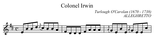 Colonel Irwin - staff notation