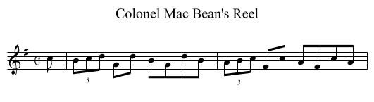Colonel Mac Bean's Reel - staff notation