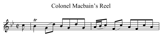Colonel Macbain’s Reel - staff notation