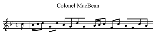 Colonel MacBean - staff notation