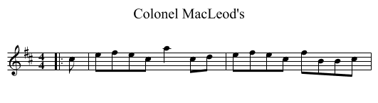 Colonel MacLeod's - staff notation