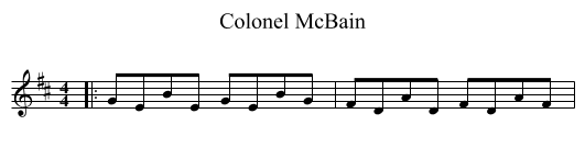 Colonel McBain - staff notation