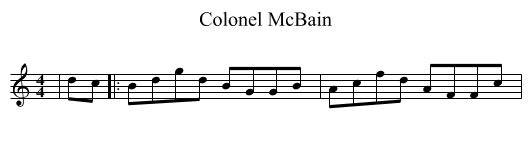 Colonel McBain - staff notation
