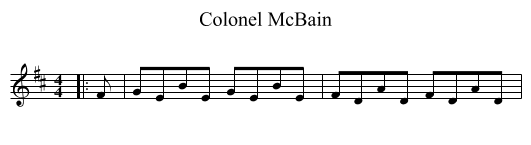 Colonel McBain - staff notation