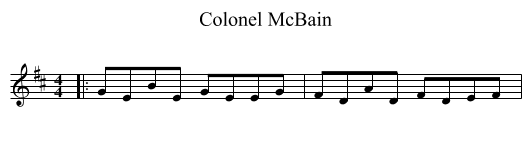 Colonel McBain - staff notation