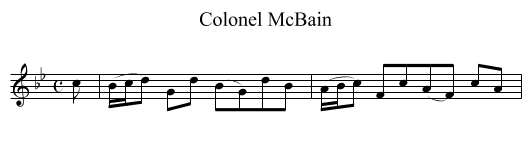 Colonel McBain - staff notation