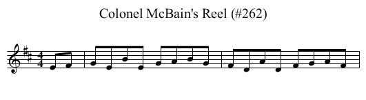 Colonel McBain's Reel (#262) - staff notation