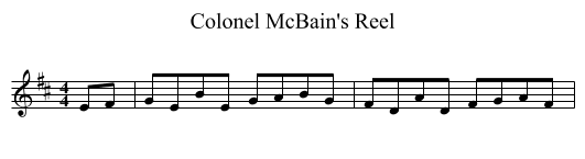 Colonel McBain's Reel - staff notation