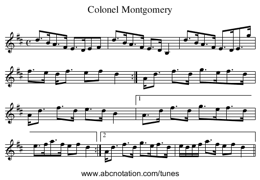 Colonel Montgomery - staff notation