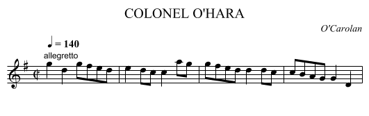 COLONEL O'HARA - staff notation