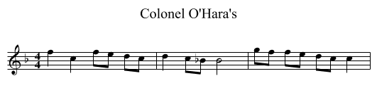 Colonel O'Hara's - staff notation