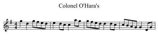 Colonel O'Hara's - staff notation
