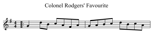 Colonel Rodgers' Favourite - staff notation