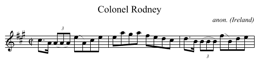 Colonel Rodney - staff notation