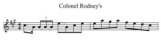 Colonel Rodney's - staff notation