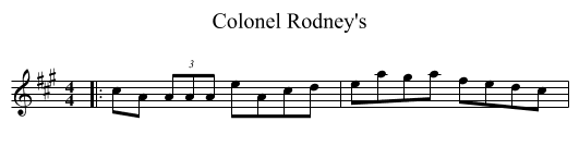 Colonel Rodney's - staff notation