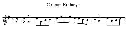 Colonel Rodney's - staff notation