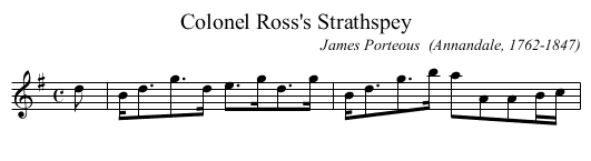 Colonel Ross's Strathspey - staff notation