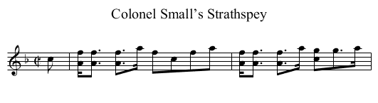 Colonel Small’s Strathspey - staff notation