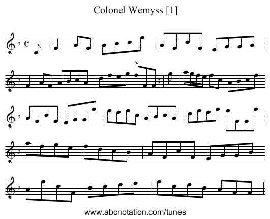Colonel Wemyss [1] - staff notation