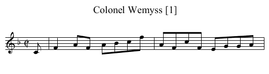 Colonel Wemyss [1] - staff notation