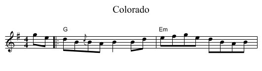 Colorado - staff notation