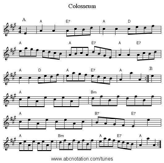 Colosseum - staff notation