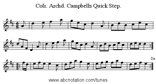 Colr. Archd. Campbells Quick Step. - staff notation