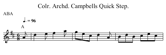 Colr. Archd. Campbells Quick Step. - staff notation