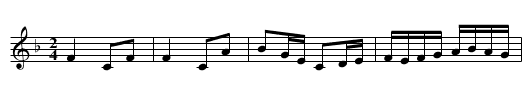Columbian Sett Figure 3 - staff notation
