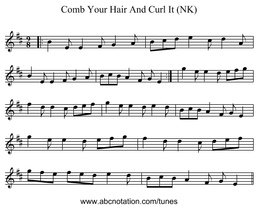 Comb Your Hair And Curl It (NK) - staff notation