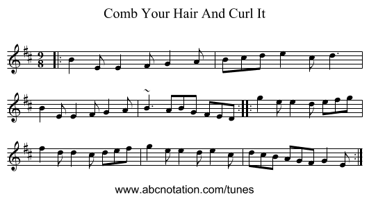 Comb Your Hair And Curl It - staff notation