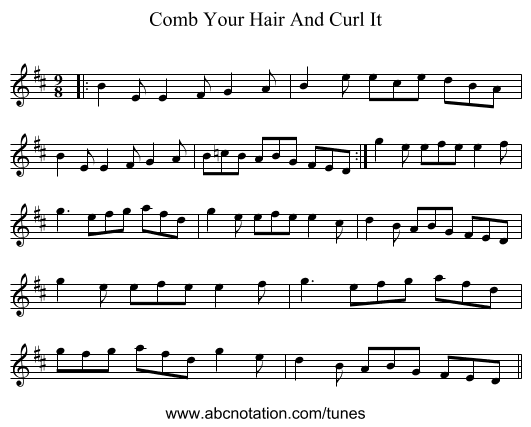 Comb Your Hair And Curl It - staff notation