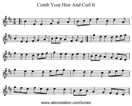 Comb Your Hair And Curl It - staff notation