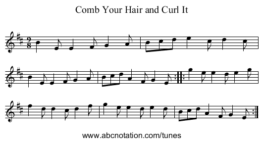 Comb Your Hair and Curl It - staff notation