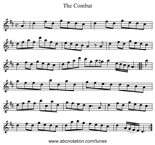 Combat, The - staff notation