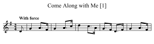 Come Along with Me [1] - staff notation