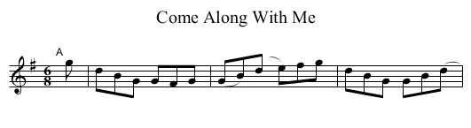 Come Along With Me - staff notation