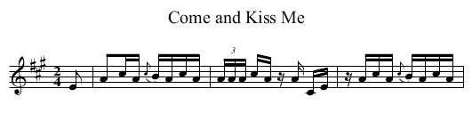 Come and Kiss Me - staff notation