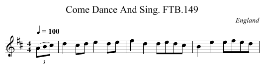 Come Dance And Sing. FTB.149 - staff notation