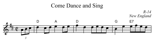 Come Dance and Sing - staff notation