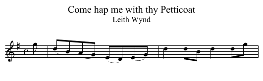 Come hap me with thy Petticoat - staff notation