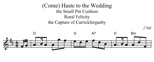 (Come) Haste to the Wedding - staff notation